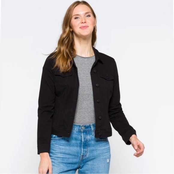NWT Stitch Fix Liverpool Kolten Denim Jacket Black XS - Picture 1 of 9